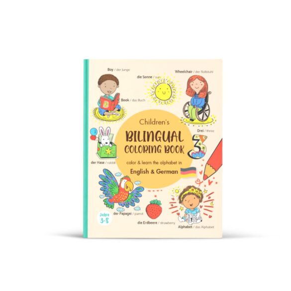 bilingual German English colouring book; bilingual German coloring book; childrens bilingual colouring book German;kids German coloring;kids colouring German and English;Kids Coloring English and German